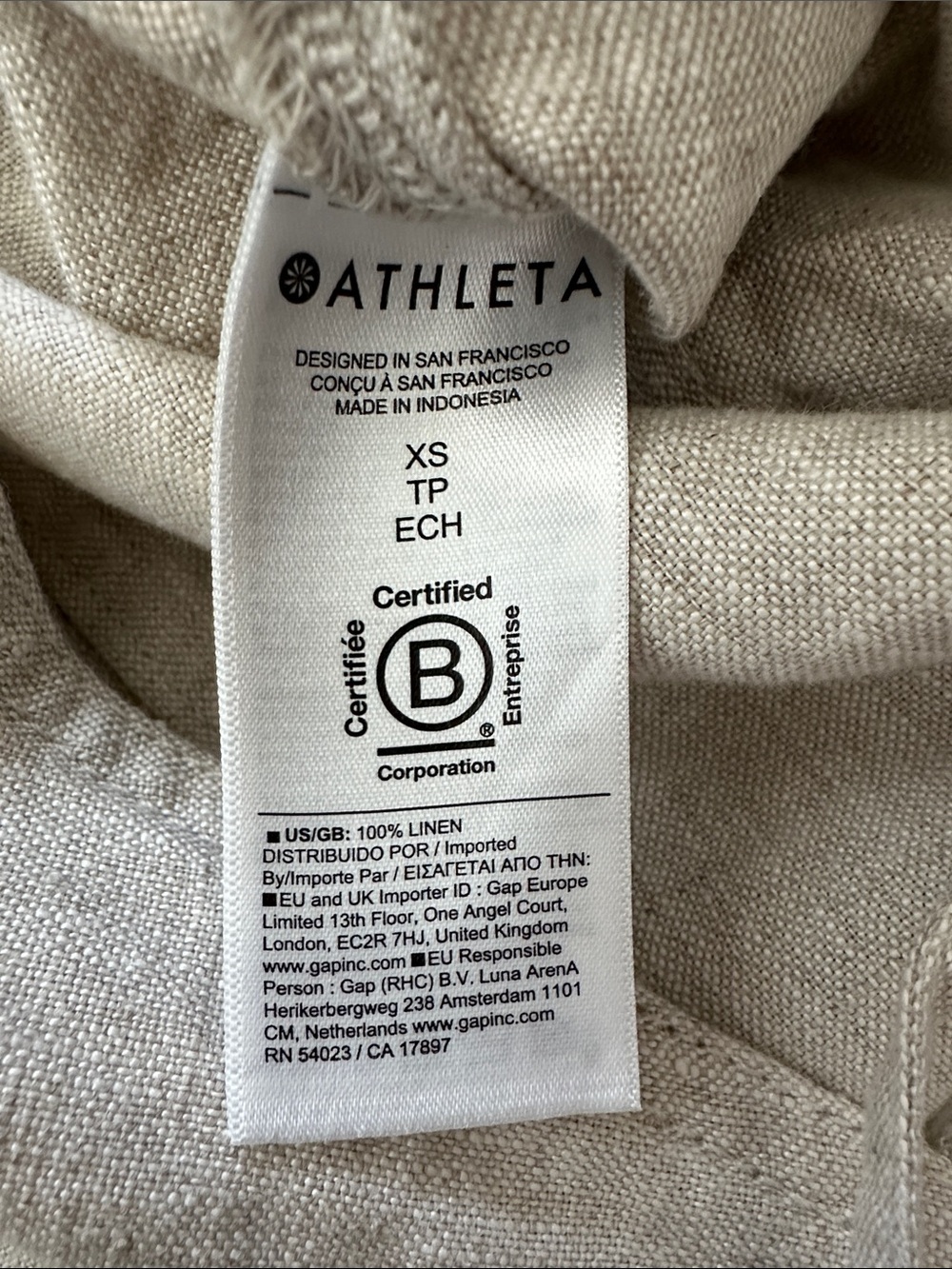 NWT Athleta Retreat Linen Romper - Picture 8 of 8